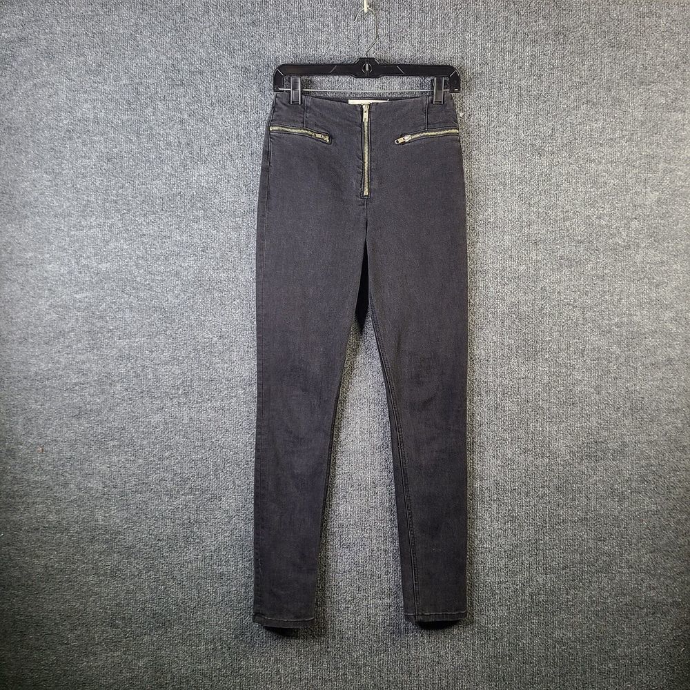 Reformation Niki Jeans Womens 26 Zip Up Argentine Black